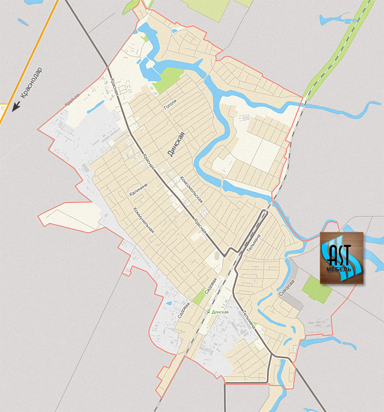 Карта проезда на мебельную фабрику АСТ-мебель в Краснодарском крае